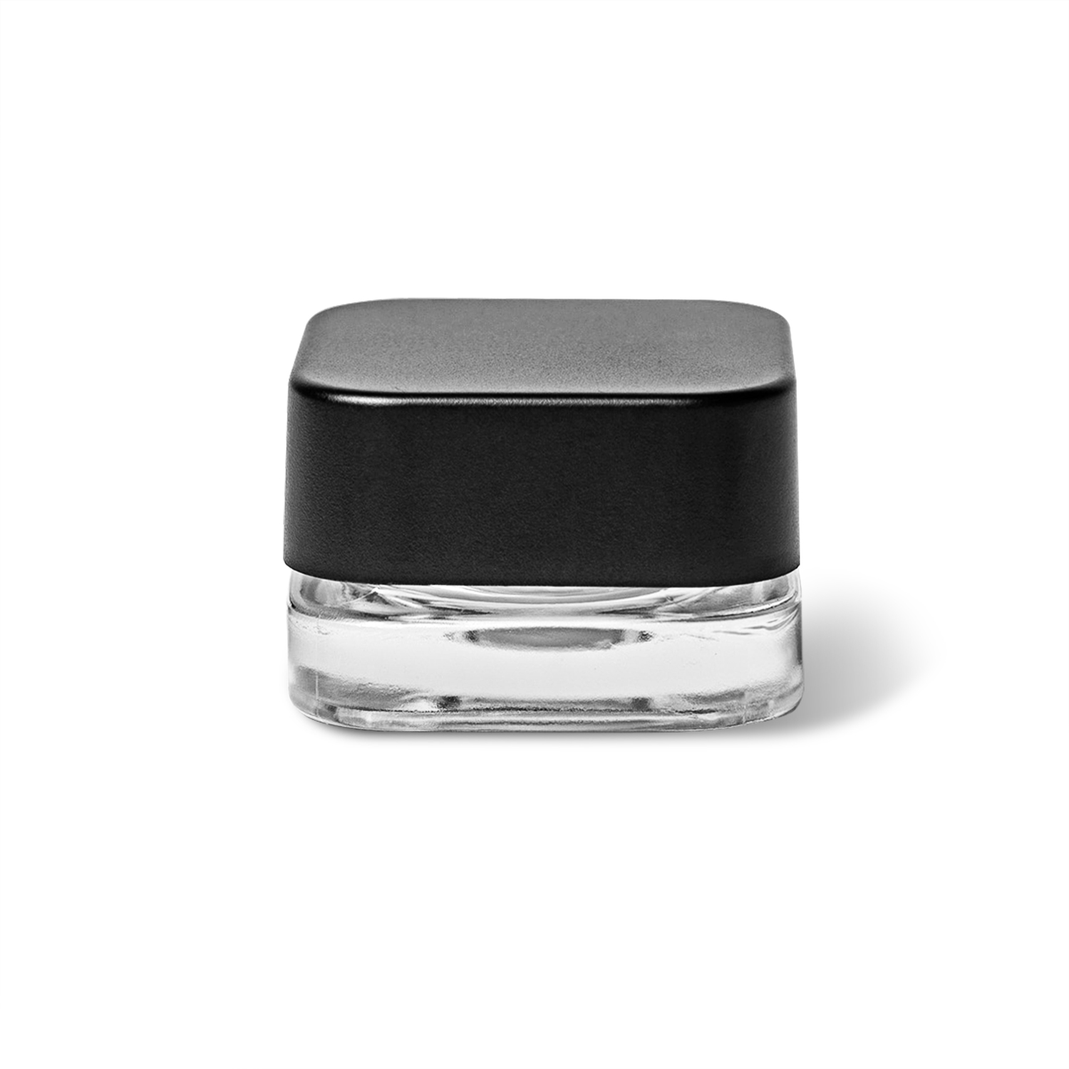 5ml Clear Square Glass Concentrate Jars with Black Lids